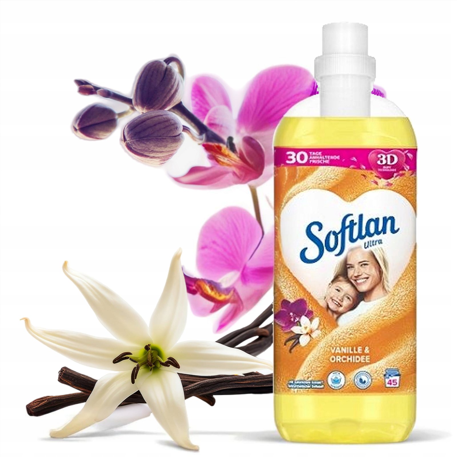Płyn do płukania Softlan Vanille &Orchidee 1L 45 płukań - obrazek 2