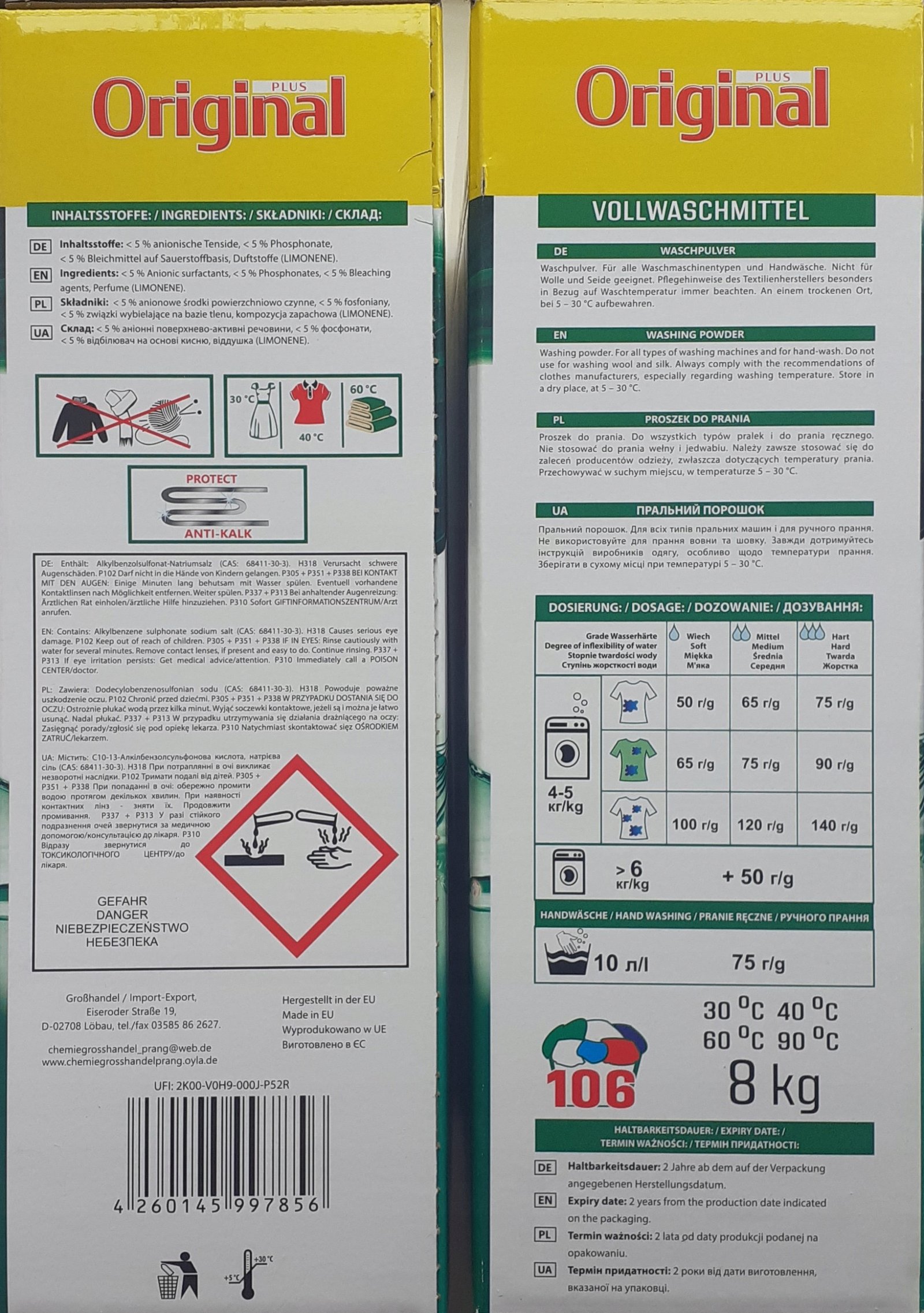 Proszek do Prania Kolorów ORIGINAL Plus Active Power 8kg 106 Prań - obrazek 4