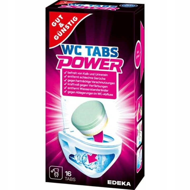 Tabletki do Czyszczenia WC G&G Power Tabs Multi-Aktiv 16szt Odkamieniacz