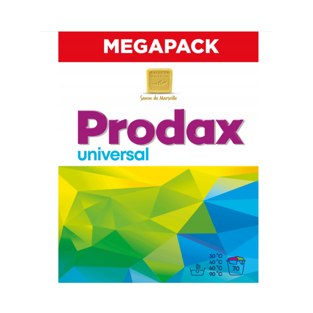 PRODAX UNIVERSAL Proszek do prania BIAŁEGO KOLORÓW 70 prań UNIWERSALNY
